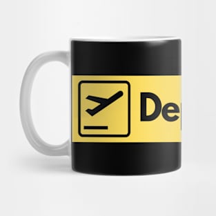 Airport Departures Sign Mug